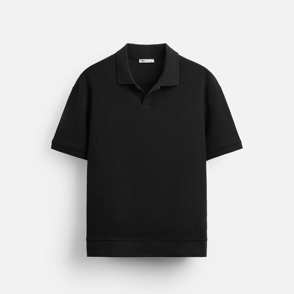 ZARA Men’s Rib Structured Polo Shirt
